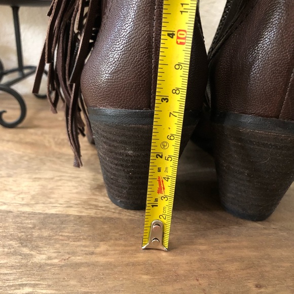 Sam Edelman Louie brown leather fringe booties 7.5 - Picture 6 of 10